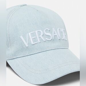 Versace embroidered logo denim cotton baseball cap NWT